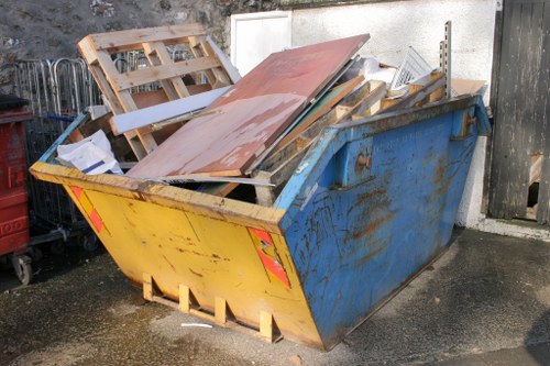 Construction site with cleared builders waste in Highgate